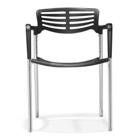 Sillón ALBENIZ, cromado, polipropileno negro-1