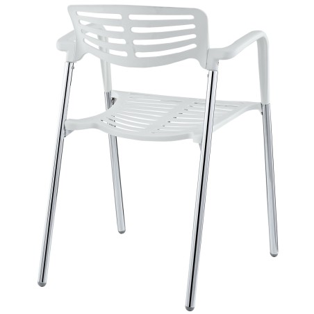 Sillón ALBENIZ, cromado, polipropileno blanco-2