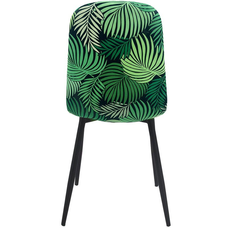 Silla HORUS NEW, metal, tapizado velvet verde con trasera floral a juego-2
