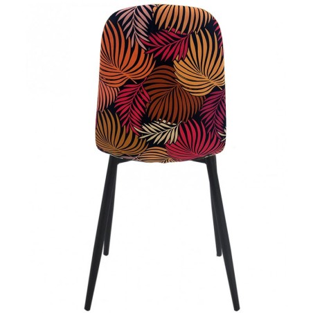 Silla HORUS NEW, metal, tapizado velvet amarillo con trasera floral a juego-1
