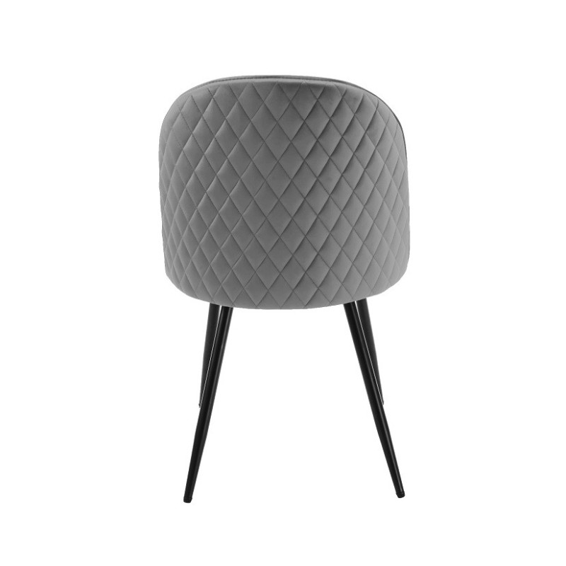 Silla MAGDA NEW, metal, tapizado velvet gris-1