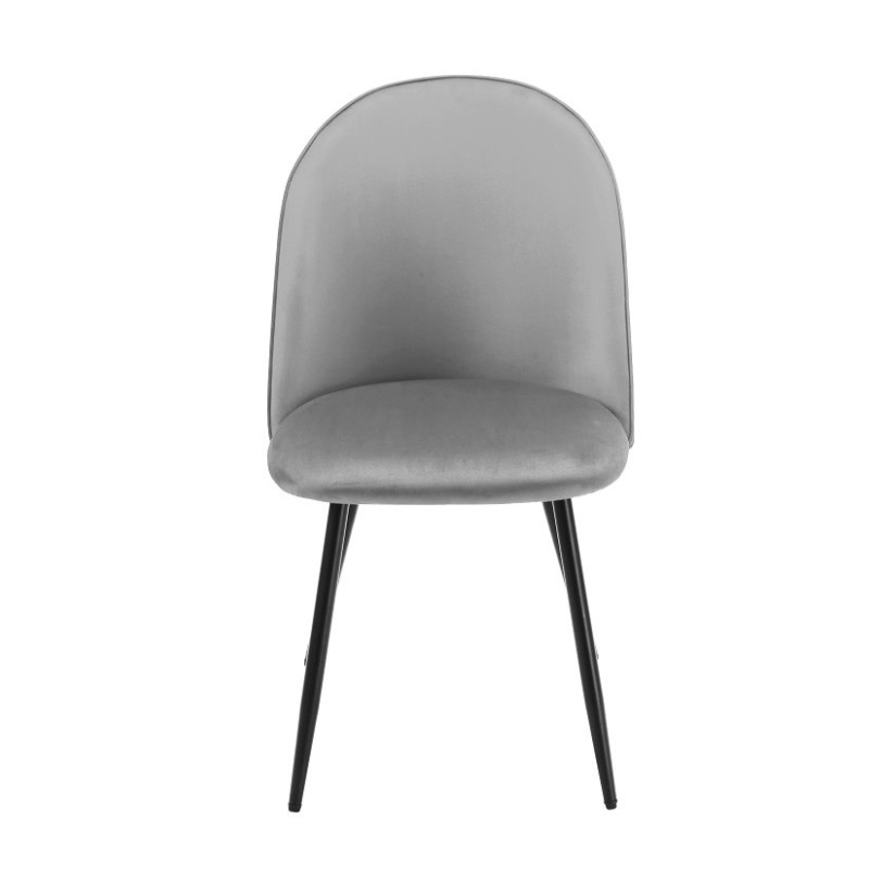 Silla MAGDA NEW, metal, tapizado velvet gris-3