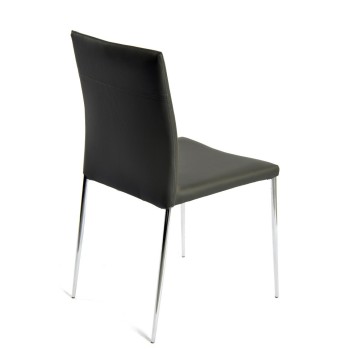 Silla INMA, apilable, metal, similpiel negra 2