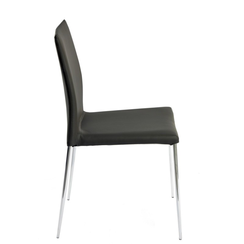 Silla INMA, apilable, metal, similpiel negra-1