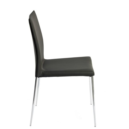 Silla INMA, apilable, metal, similpiel negra-1