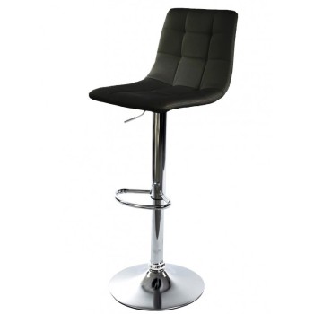 Taburete DESEO NEW (M) , cromado, similpiel negra