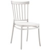 Silla MILOS NEW, apilable, tratamiento anti UV, polipropileno blanco
