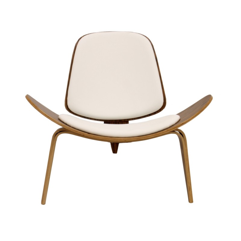 Sillón NORDIC (R), palo rosa, similpiel blanca-0