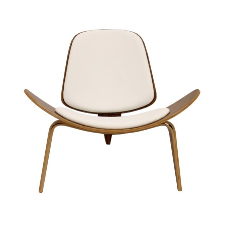 Sillón NORDIC (R), palo rosa, similpiel blanca-0