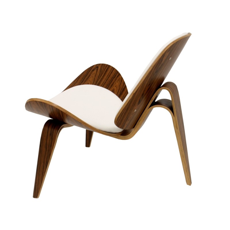 Sillón NORDIC (R), palo rosa, similpiel blanca-1