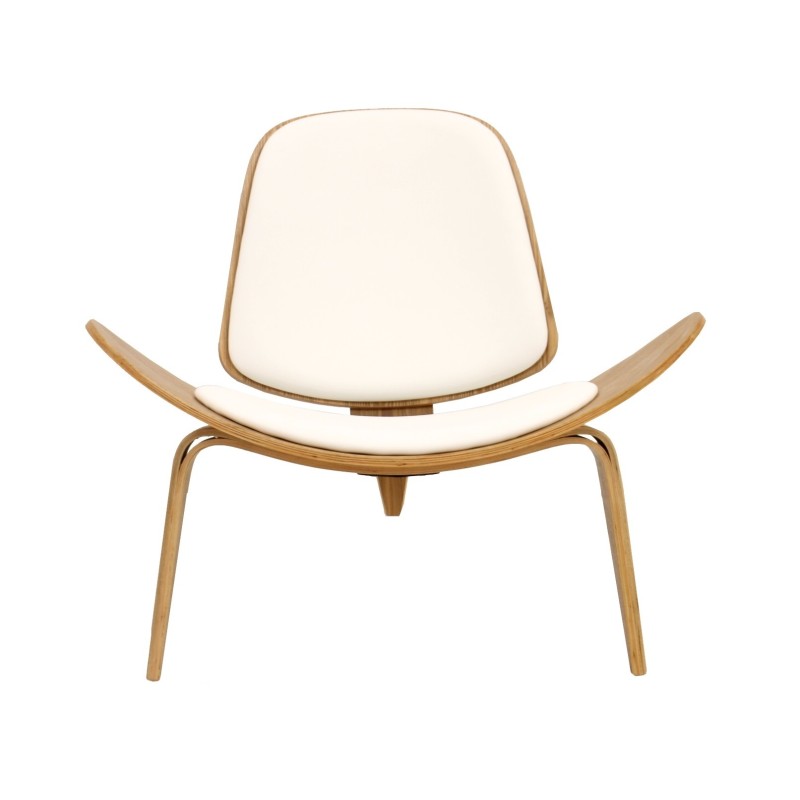 Sillón NORDIC (R), fresno, similpiel blanca-0