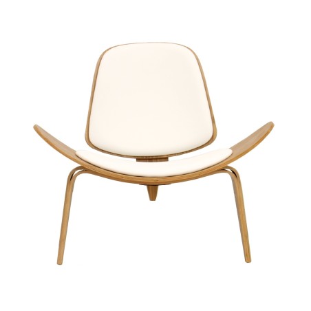 Sillón NORDIC (R), fresno, similpiel blanca-0
