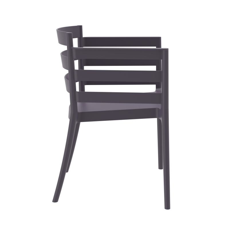 Sillón SALERNO, apilable, polipropileno antracita-1