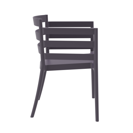 Sillón SALERNO, apilable, polipropileno antracita-1