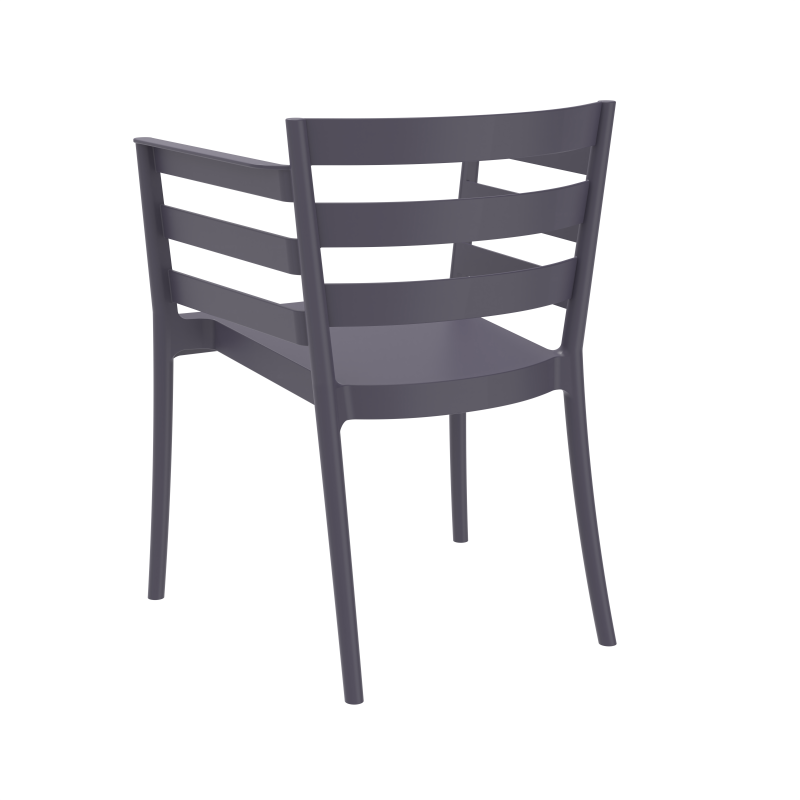 Sillón SALERNO, apilable, polipropileno antracita-2