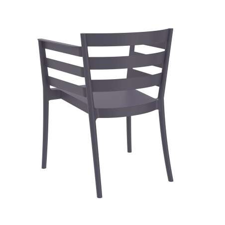 Sillón SALERNO, apilable, polipropileno antracita-2