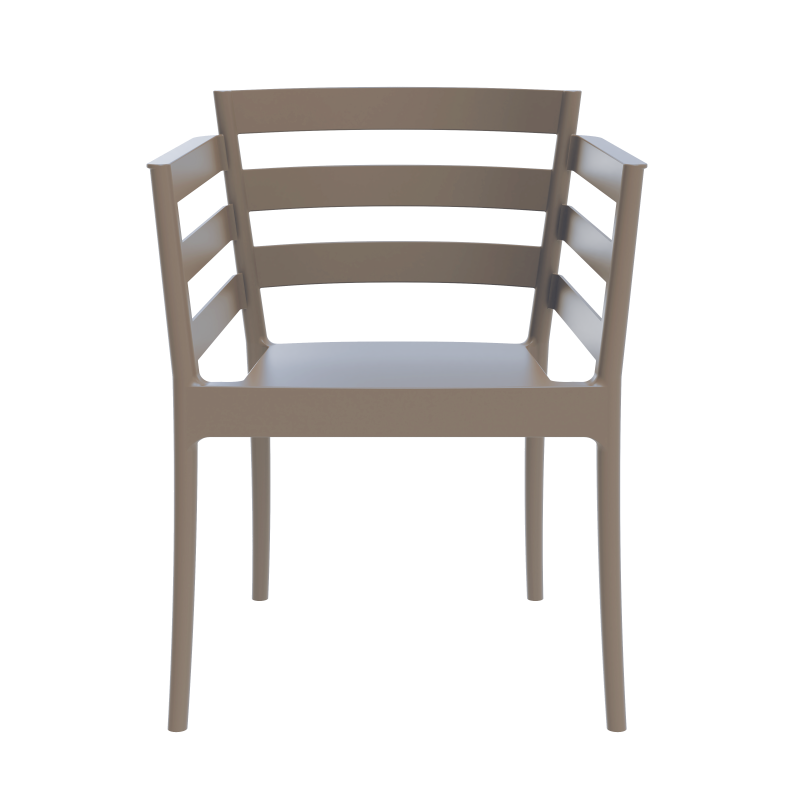 Sillón SALERNO, apilable, polipropileno marrón light-0