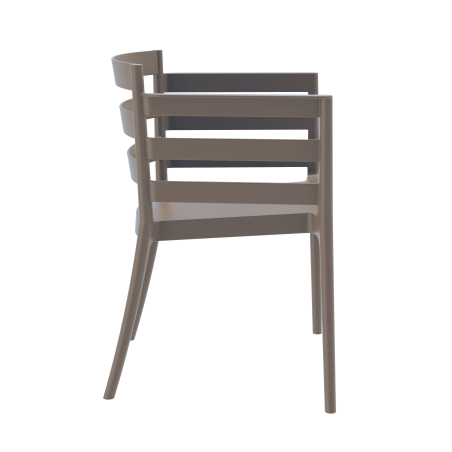 Sillón SALERNO, apilable, polipropileno marrón light-1