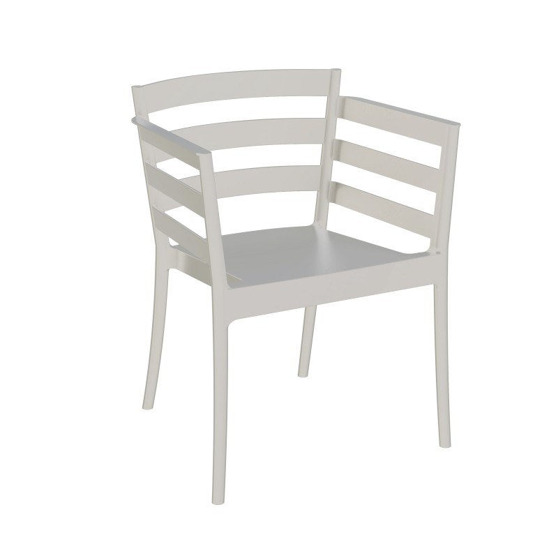 Sillón SALERNO, apilable, polipropileno gris pálido