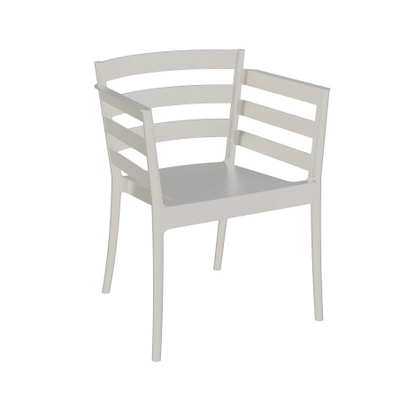 Sillón SALERNO, apilable, polipropileno gris pálido