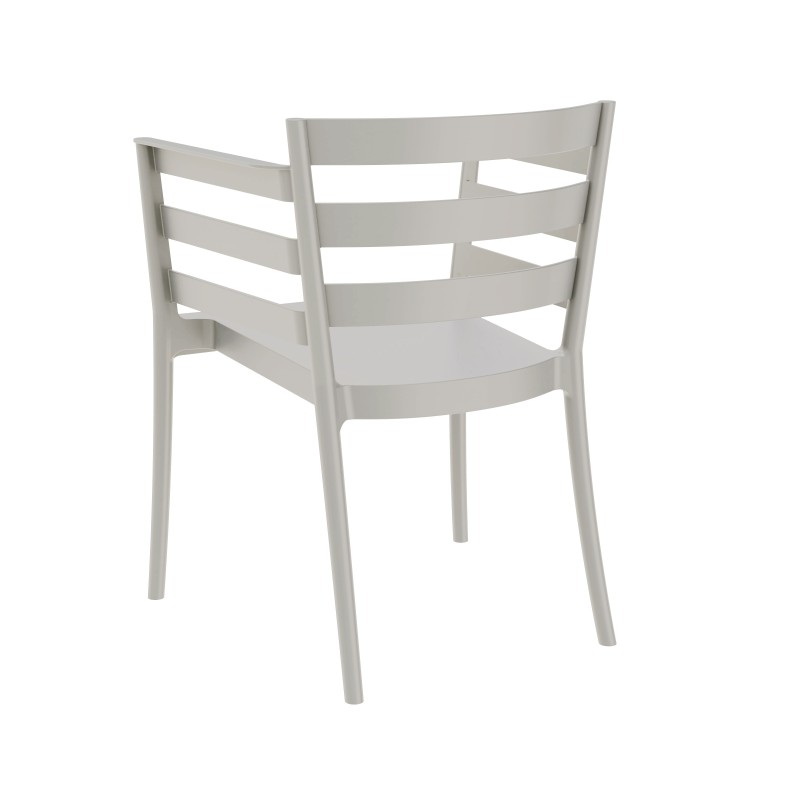 Sillón SALERNO, apilable, polipropileno gris pálido-1