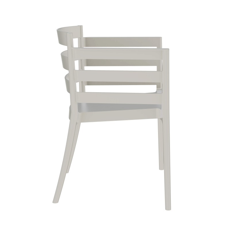 Sillón SALERNO, apilable, polipropileno gris pálido-2