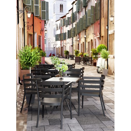Sillón SALERNO, apilable, polipropileno gris pálido-3