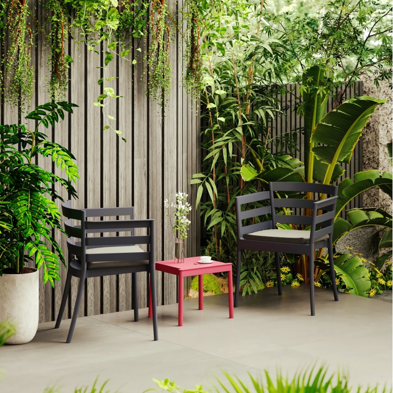 Sillón SALERNO, apilable, polipropileno gris pálido-4