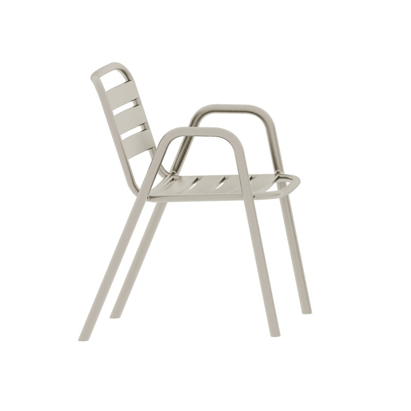 Sillón TROPICANA, apilable, polipropileno gris pálido-3
