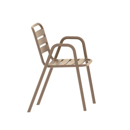Sillón TROPICANA, apilable, polipropileno marrón light-3