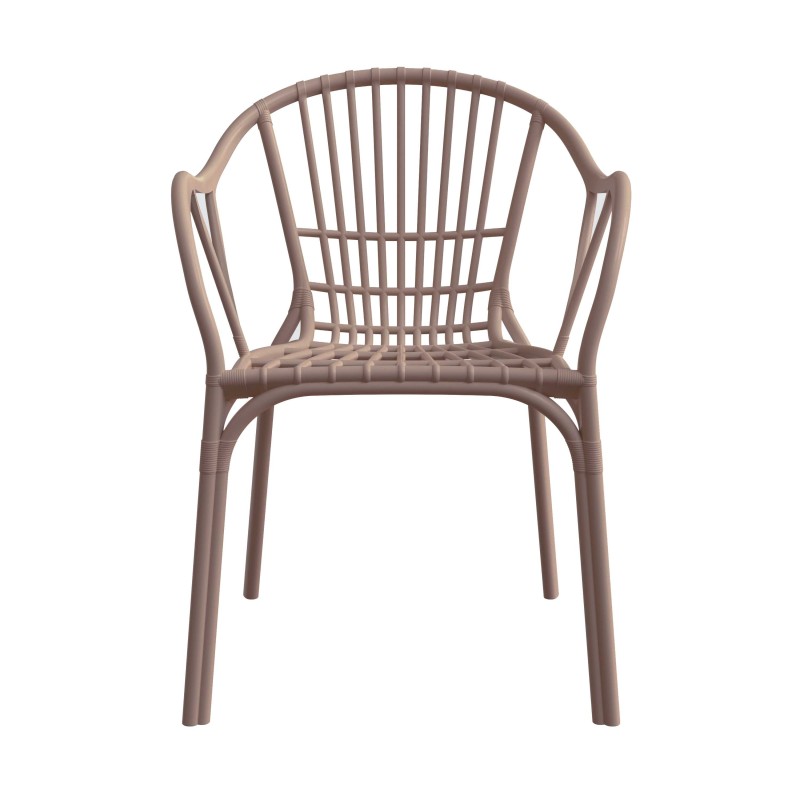 Sillón AMALFI, apilable, polipropileno marrón light-1