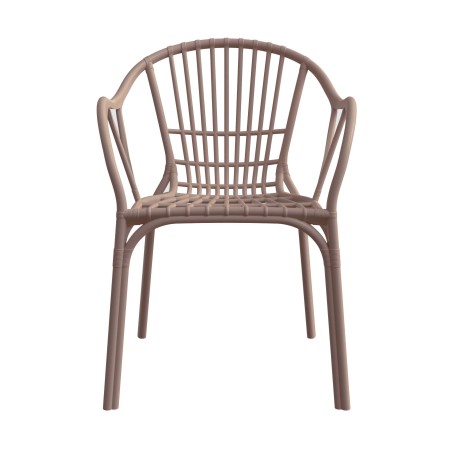 Sillón AMALFI, apilable, polipropileno marrón light-1
