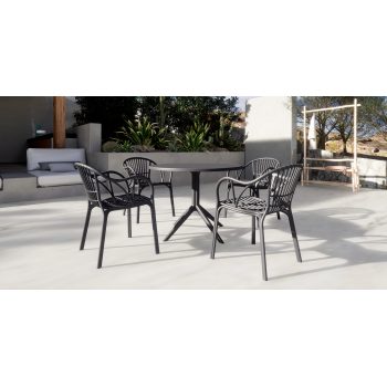 Sillón AMALFI, apilable, polipropileno antracita 2