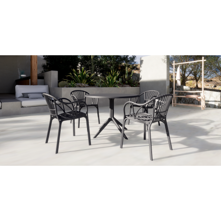 Sillón AMALFI, apilable, polipropileno antracita-0