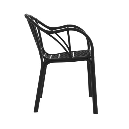 Sillón AMALFI, apilable, polipropileno antracita-3