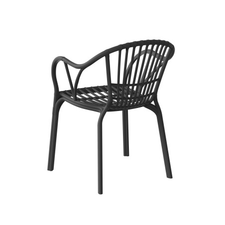 Sillón AMALFI, apilable, polipropileno antracita-4