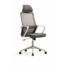 Sillón de oficina MARIO, alto, gris, malla y asiento gris