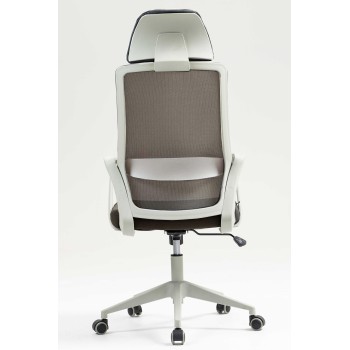 Sillón de oficina MARIO, alto, gris, malla y asiento gris 2
