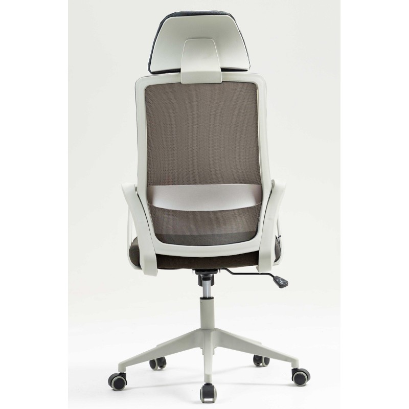 Sillón de oficina MARIO, alto, gris, malla y asiento gris-0