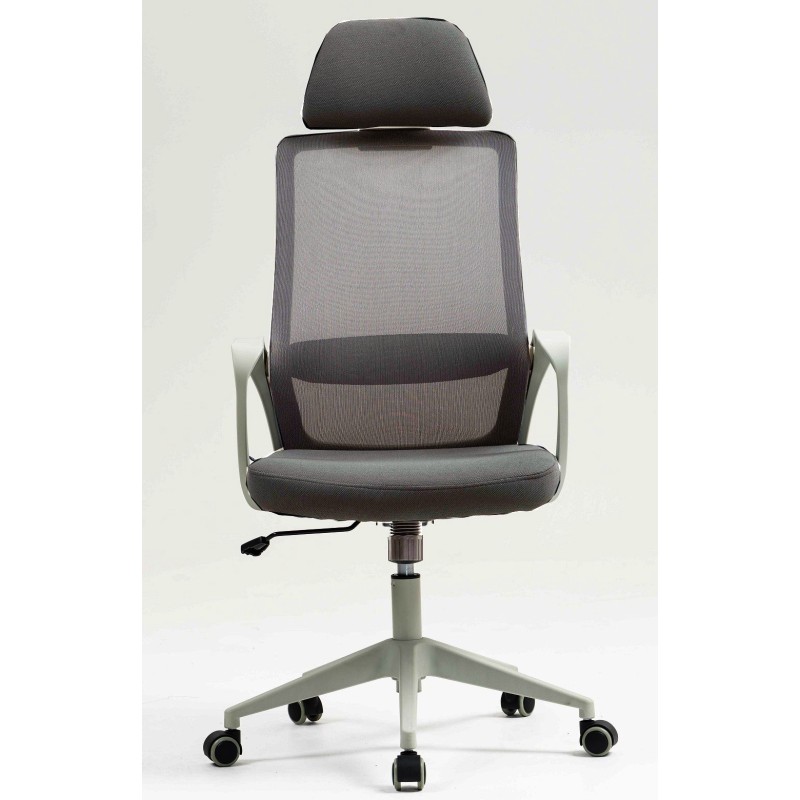 Sillón de oficina MARIO, alto, gris, malla y asiento gris-2