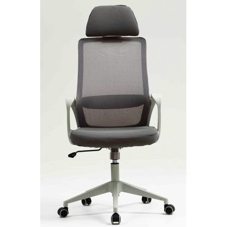 Sillón de oficina MARIO, alto, gris, malla y asiento gris-2