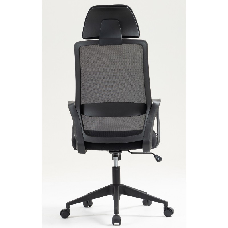 Sillón de oficina MARIO, alto, negro, malla y asiento negro-2