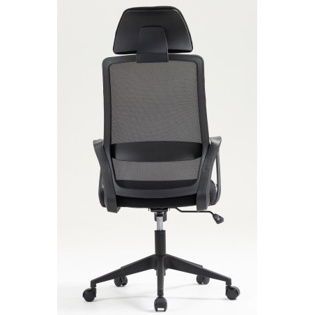 Sillón de oficina MARIO, alto, negro, malla y asiento negro-2