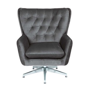 Sillón BÉCQUER, giratorio, regulable, tapizado velvet gris 2