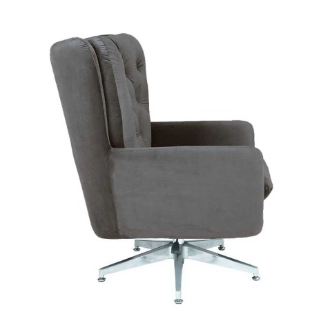 Sillón BÉCQUER, giratorio, regulable, tapizado velvet gris-1