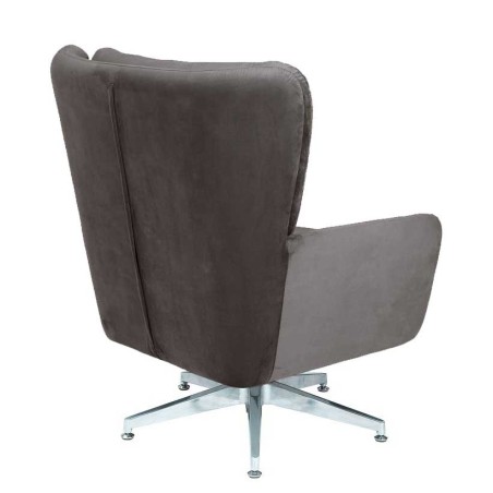 Sillón BÉCQUER, giratorio, regulable, tapizado velvet gris-3