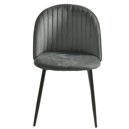 Silla PALM GREY, metal, tapizado velvet gris con trasera palm-1
