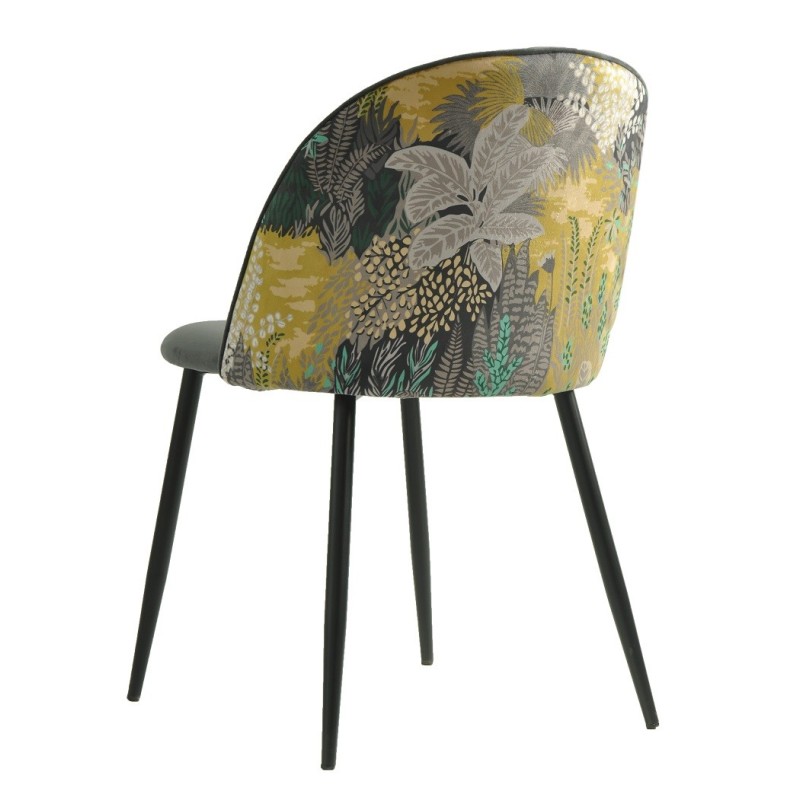 Silla PALM GREY, metal, tapizado velvet gris con trasera palm-2