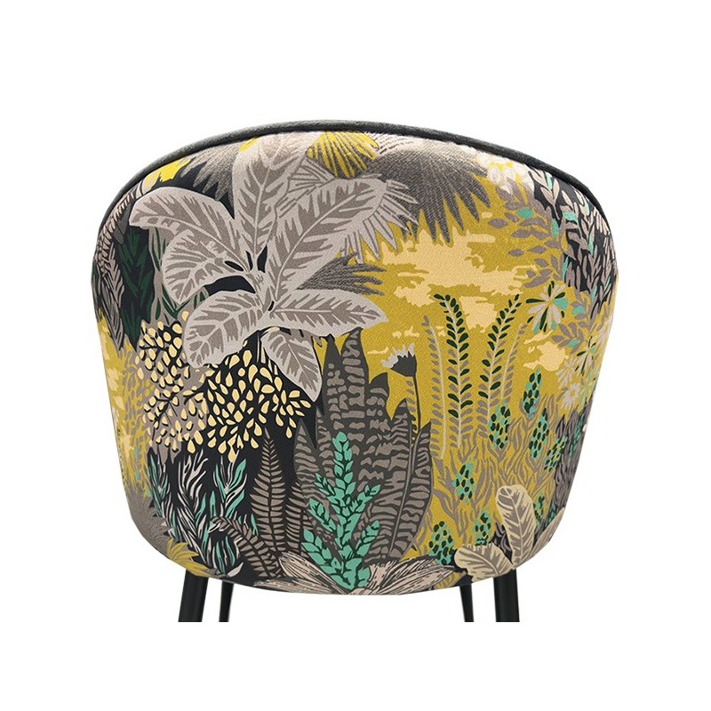 Silla PALM GREY, metal, tapizado velvet gris con trasera palm-3