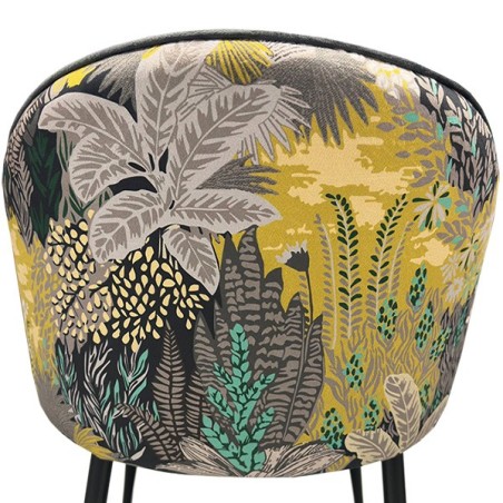 Silla PALM GREY, metal, tapizado velvet gris con trasera palm-3